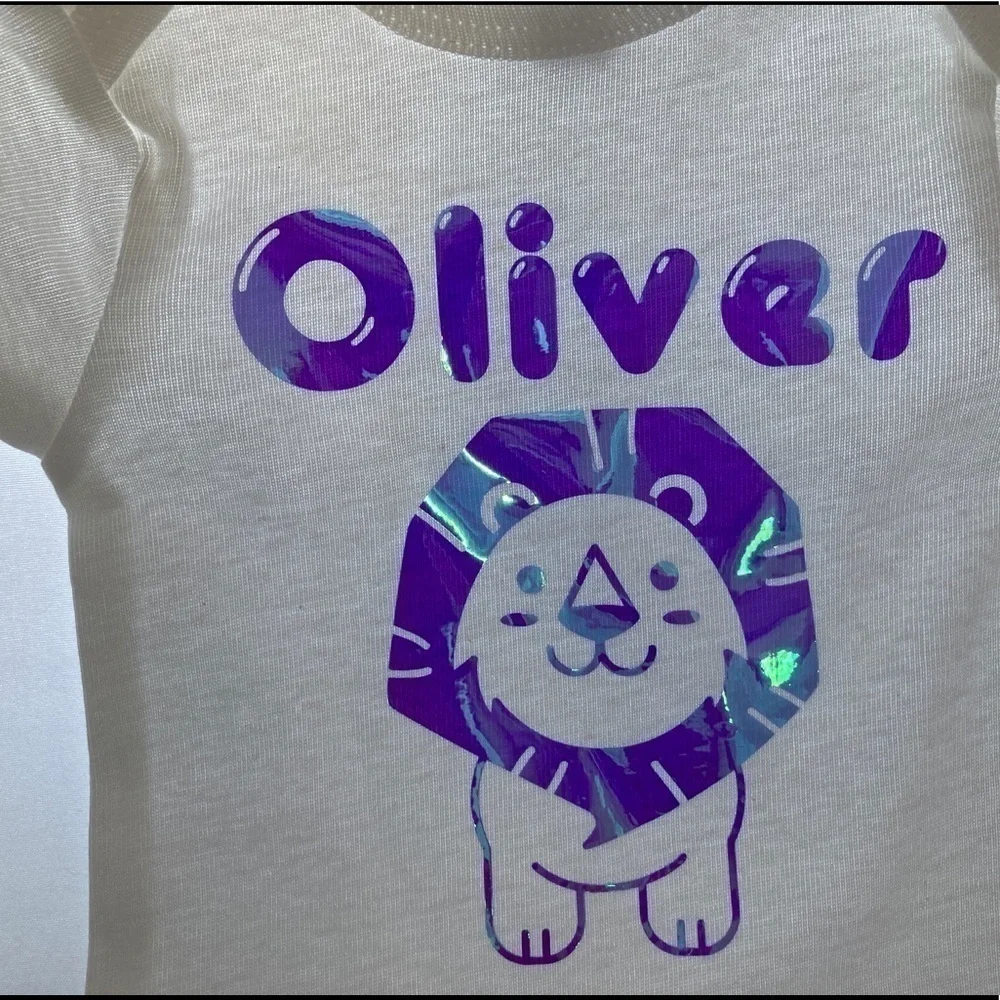 SALE Customized One-piece bodysuit with Holographic Lion